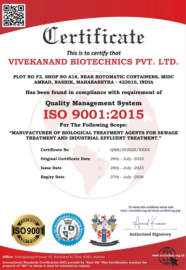 ISO 14001:2015 certificate